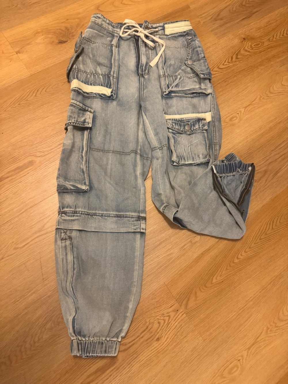 POL Light Blue High-Rise Cargo Jeans